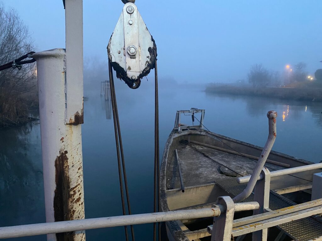 Caposile, il ponte di barche.